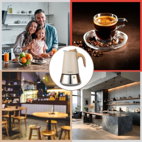 Kawiarka stalowa espresso, Zaparzacz do kawy, 300 ml, indukcja, KLAUSBERG KB-7995