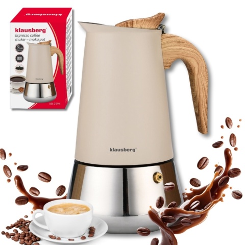 Kawiarka stalowa espresso, Zaparzacz do kawy, 450 ml, indukcja, KLAUSBERG KB-7996