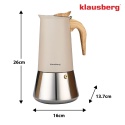 Kawiarka stalowa espresso, Zaparzacz do kawy, 600 ml, indukcja, KLAUSBERG KB-7997