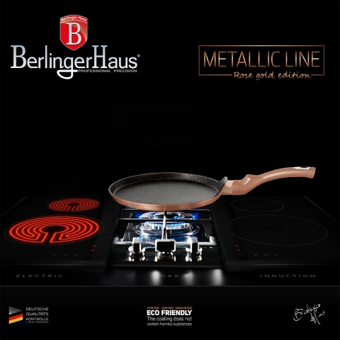 Patelnia do naleśników 25cm BERLINGER HAUS Metallic Line Rosegold BH-1523-N
