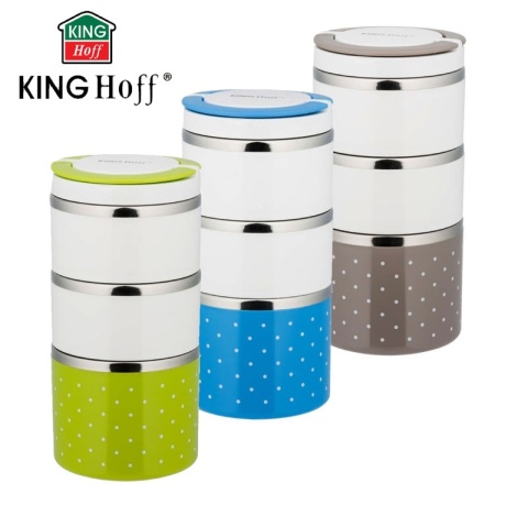 Pojemniki obiadowe lunch box 3 poziomy 1.2L KINGHOFF KH-2168