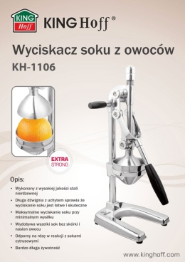 Wyciskarka profesjonalna do cytrusów KINGHOFF KH-1106