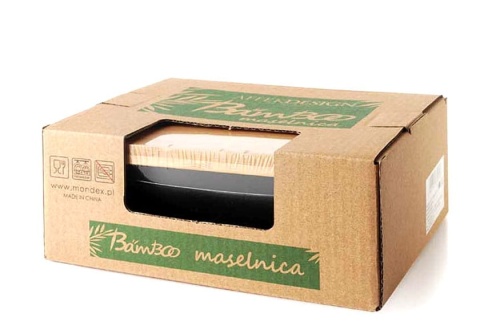 Zestaw 2w1 chlebak z deską+maselniczka melaminowe MONDEX htbb2713_2