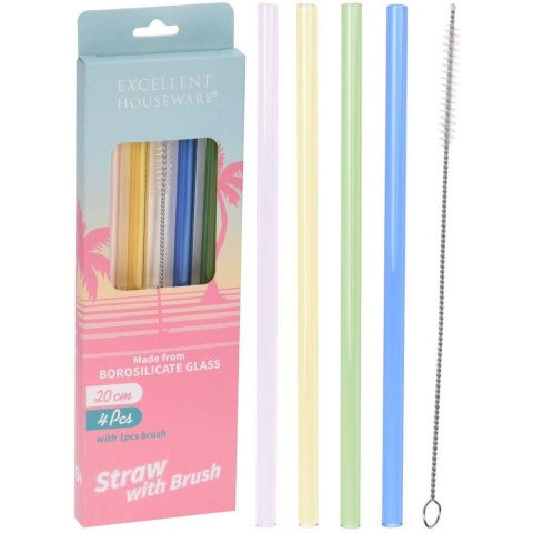 Zestaw wielorazowych słomek do napojów 5-ele EXCELLENT HOUSEWARE 151407