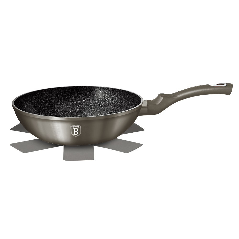 WOK GRANITOWY 28CM BERLINGER HAUS METALLIC LINE CARBON BH-1245-N WOK GRANITOWY 28CM BERLINGER HAUS METALLIC LINE CARBON BH-1245-N