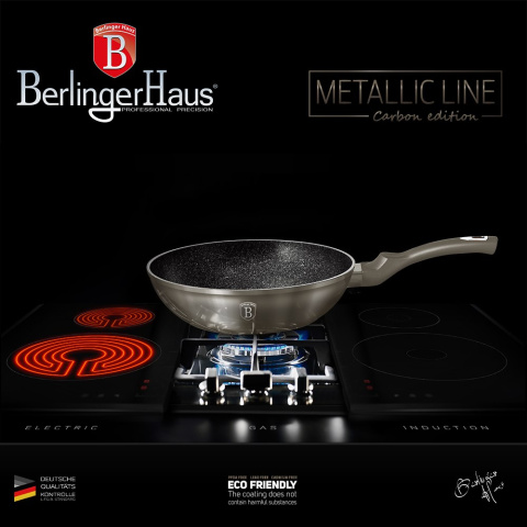 WOK GRANITOWY 28CM BERLINGER HAUS METALLIC LINE CARBON BH-1245-N WOK GRANITOWY 28CM BERLINGER HAUS METALLIC LINE CARBON BH-1245-N