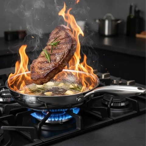 Patelnia stalowa z powłoką non-stick honeycomb, 20 cm, PFOA-Free KLAUSBERG KB-9021