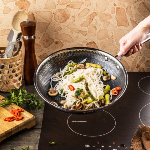 Patelnia stalowa z powłoką non-stick honeycomb, 24 cm, PFOA-Free KLAUSBERG KB-9022