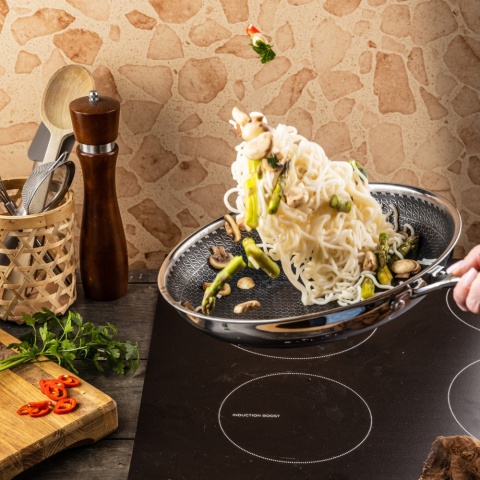 Patelnia stalowa z powłoką non-stick honeycomb, 28 cm, PFOA-Free KLAUSBERG KB-9023
