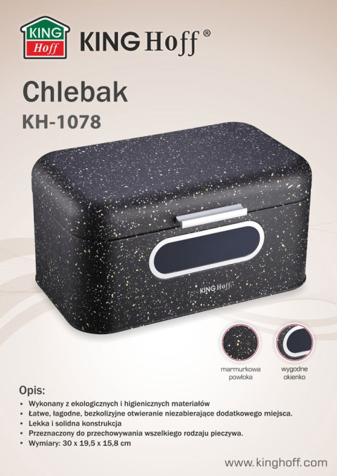 CHLEBAK STALOWY MARMUREK KiNGHOFF KH-1078 CHLEBAK STALOWY MARMUREK KiNGHOFF KH-1078