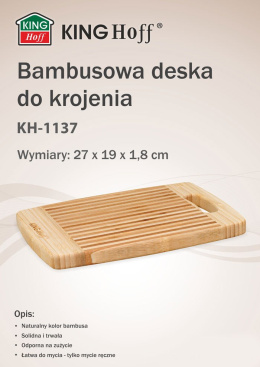 DESKA DO KROJENIA 27 X 19CM BAMBUSOWA KiNGHOFF KH-1137