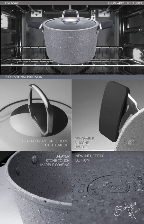 GARNEK BERLINGER HAUS 2.7L 20CM GRAY STONE TOUCH BH-1151 GARNEK BERLINGER HAUS 2.7L 20CM GRAY STONE TOUCH BH-1151