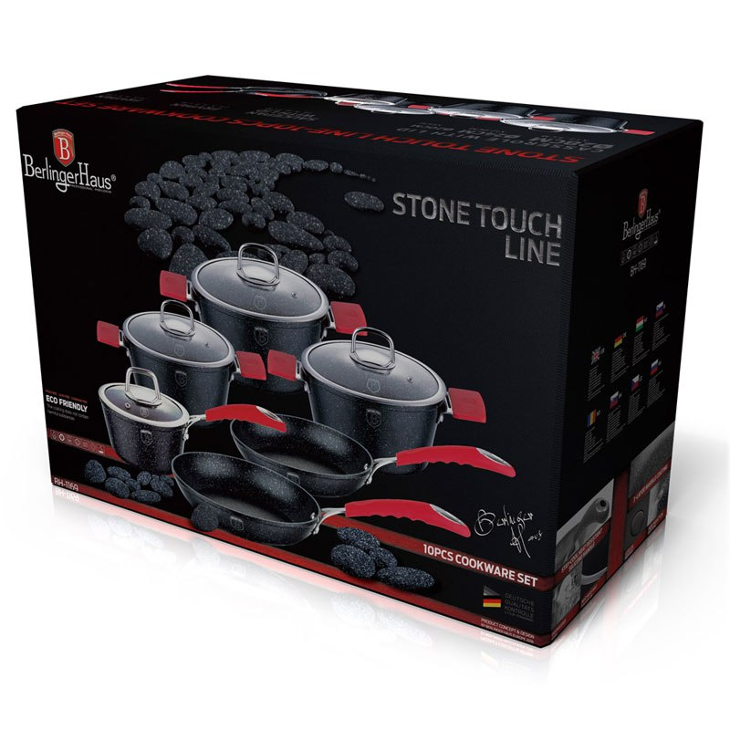 GARNKI BERLINGER HAUS BLACK STONE TOUCH 10 ELE BH-1169 GARNKI BERLINGER HAUS BLACK STONE TOUCH 10 ELE BH-1169