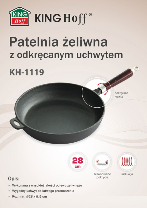 PATELNIA ŻELIWNA 28cm KiNGHOFF KH-1119 PATELNIA ŻELIWNA 28cm KiNGHOFF KH-1119