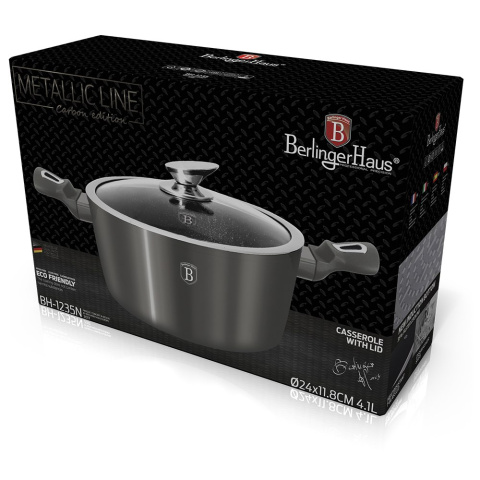 GARNEK 4.5L 24CM BERLINGER HAUS METALLIC LINE CARBON BH-1235-N GARNEK 4.5L 24CM BERLINGER HAUS METALLIC LINE CARBON BH-1235-N