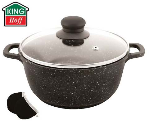 GARNEK GRANITOWY 2.6L / 22CM KiNGHOFF MARMO KH-3965 GARNEK GRANITOWY 2.6L / 22CM KiNGHOFF MARMO KH-3965