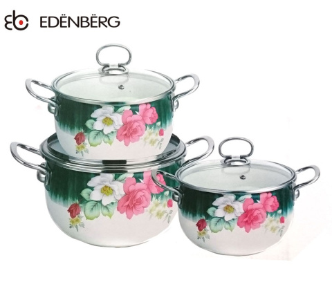 GARNKI EMALIOWANE EDENBERG ROSE 6 ELE EB-1850 GARNKI EMALIOWANE EDENBERG ROSE 6 ELE EB-1850