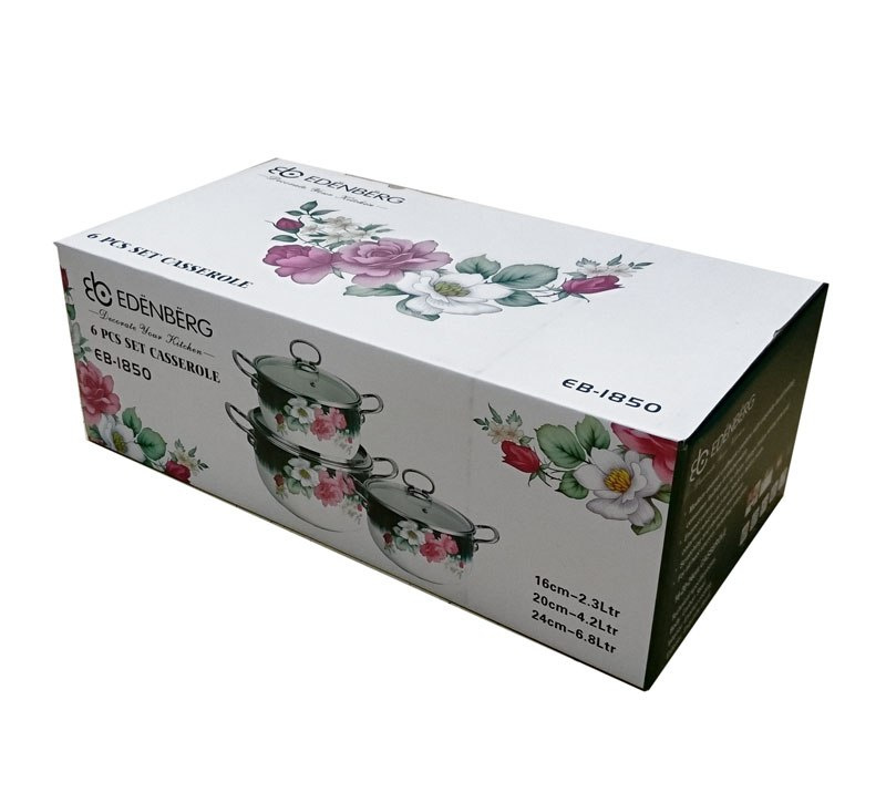 GARNKI EMALIOWANE EDENBERG ROSE 6 ELE EB-1850 GARNKI EMALIOWANE EDENBERG ROSE 6 ELE EB-1850