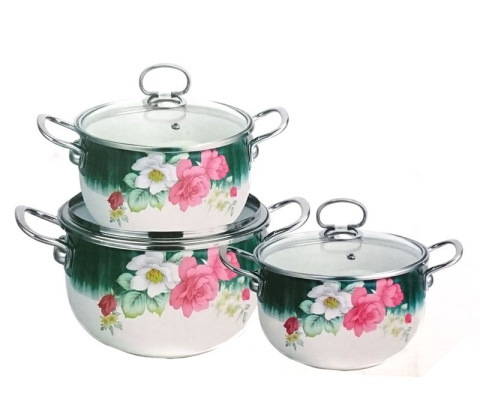 GARNKI EMALIOWANE EDENBERG ROSE 6 ELE EB-1850 GARNKI EMALIOWANE EDENBERG ROSE 6 ELE EB-1850