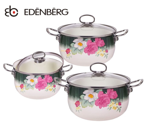 GARNKI EMALIOWANE EDENBERG ROSE 6 ELE EB-1850 GARNKI EMALIOWANE EDENBERG ROSE 6 ELE EB-1850
