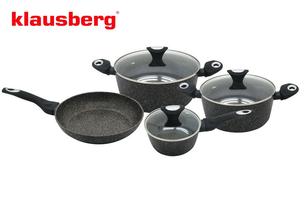 GARNKI GRANITOWE 7 ELE. KLAUSBERG MARMO GOLD KB-7030 GARNKI GRANITOWE 7 ELE. KLAUSBERG MARMO GOLD KB-7030