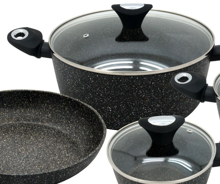 GARNKI GRANITOWE 7 ELE. KLAUSBERG MARMO GOLD KB-7030 GARNKI GRANITOWE 7 ELE. KLAUSBERG MARMO GOLD KB-7030