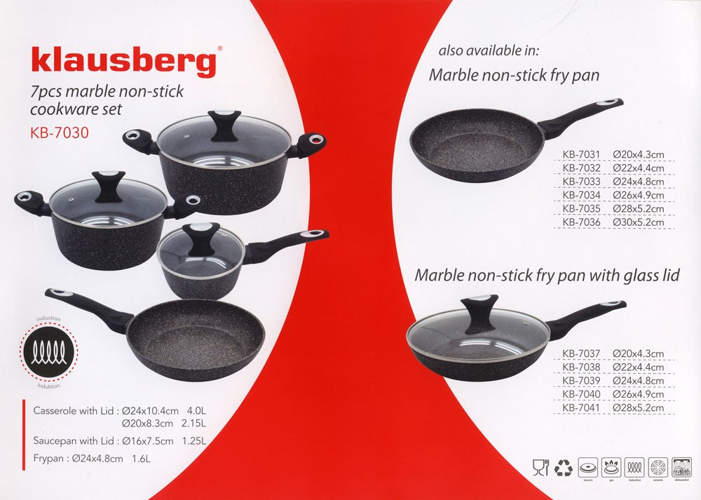 GARNKI GRANITOWE 7 ELE. KLAUSBERG MARMO GOLD KB-7030 GARNKI GRANITOWE 7 ELE. KLAUSBERG MARMO GOLD KB-7030