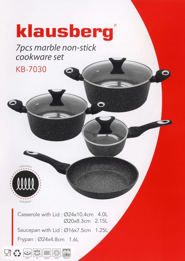 GARNKI GRANITOWE 7 ELE. KLAUSBERG MARMO GOLD KB-7030 GARNKI GRANITOWE 7 ELE. KLAUSBERG MARMO GOLD KB-7030