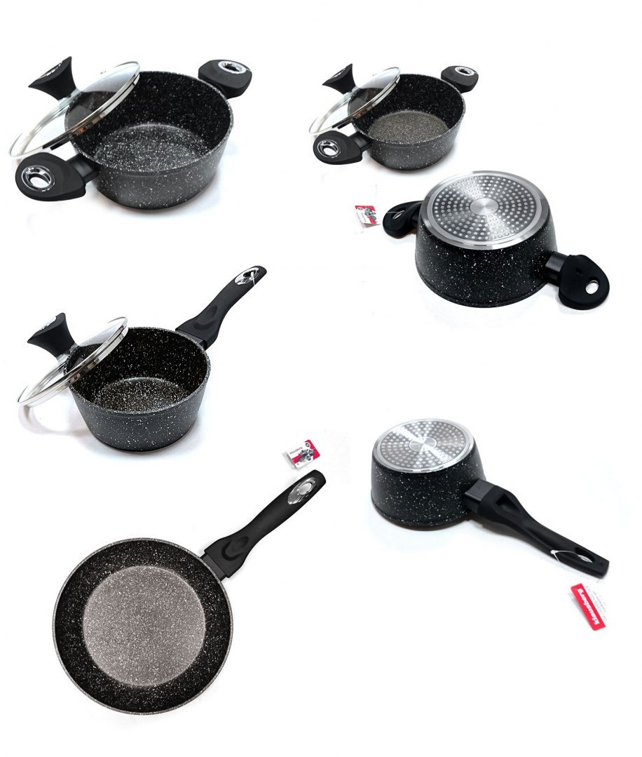 GARNKI GRANITOWE 7 ELE. KLAUSBERG MARMO GOLD KB-7030 GARNKI GRANITOWE 7 ELE. KLAUSBERG MARMO GOLD KB-7030