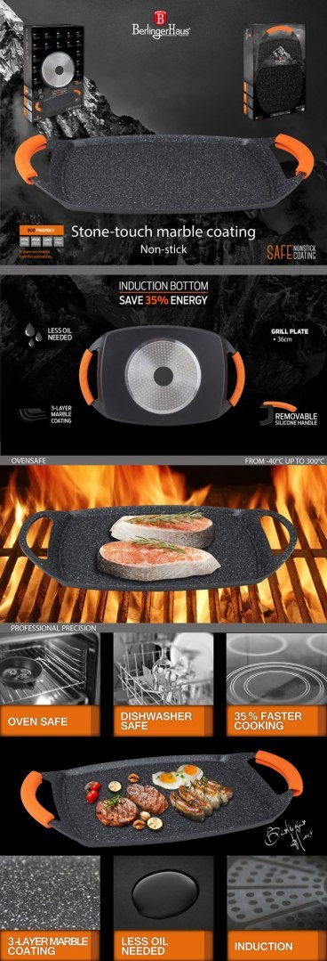 TACA GRILLOWA 36CM BERLINGER HAUS GRANIT DIAMOND BH-1376 TACA GRILLOWA 36CM BERLINGER HAUS GRANIT DIAMOND BH-1376