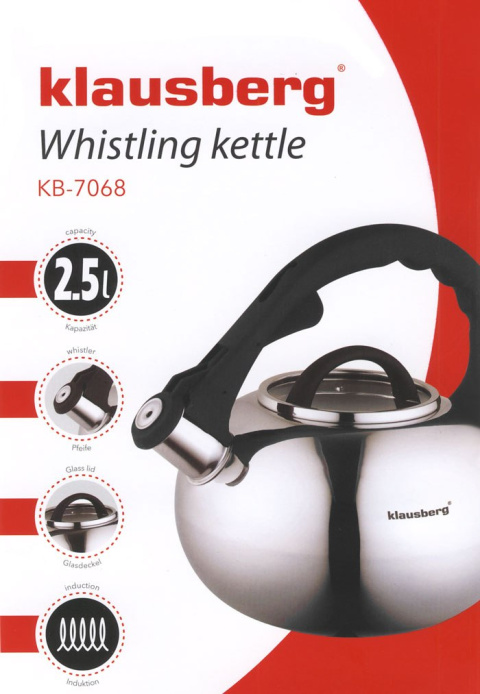 CZAJNIK STALOWY KLAUSBERG 2.5L KB-7068 CZAJNIK STALOWY KLAUSBERG 2.5L KB-7068
