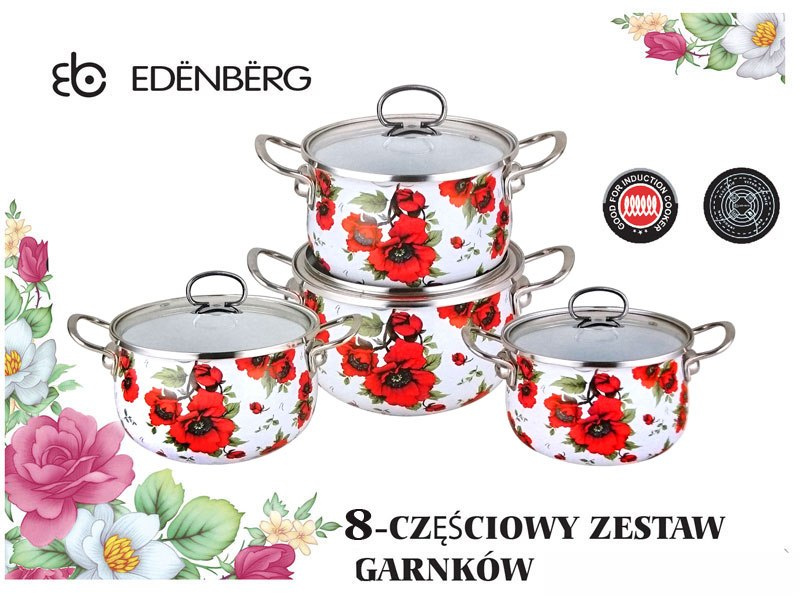 GARNKI EMALIOWANE EDENBERG MAKI 8 ELE EB-1832 GARNKI EMALIOWANE EDENBERG MAKI 8 ELE EB-1832