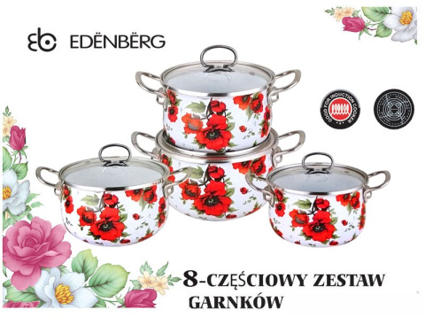 GARNKI EMALIOWANE EDENBERG MAKI 8 ELE EB-1832 GARNKI EMALIOWANE EDENBERG MAKI 8 ELE EB-1832