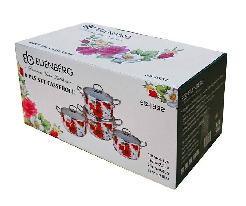 GARNKI EMALIOWANE EDENBERG MAKI 8 ELE EB-1832 GARNKI EMALIOWANE EDENBERG MAKI 8 ELE EB-1832
