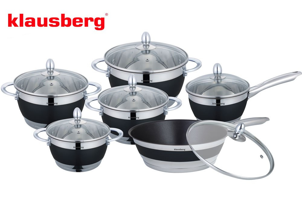 GARNKI KLAUSBERG ELEGANCE BLACK 12 ELE. KB-7175-BK GARNKI KLAUSBERG ELEGANCE BLACK 12 ELE. KB-7175-BK