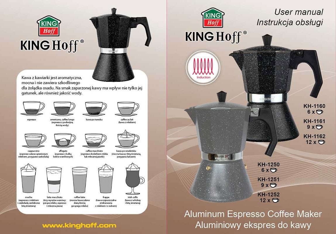 KAWIARKA ESPRESSO KiNGHOFF 600ml / 12 FILIŻANEK KH-1162 KAWIARKA ESPRESSO KiNGHOFF 600ml / 12 FILIŻANEK KH-1162