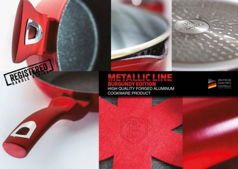 ZESTAW 3 PATELNI GRANITOWYCH 20/24/28CM BERLINGER HAUS METALLIC LINE BURGUNDY BH-1290-N ZESTAW 3 PATELNI GRANITOWYCH 20/24/28CM BERLINGER HAUS METALLIC LINE BURGUNDY BH-1290-N
