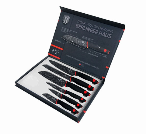 ZESTAW NOŻY 6 ELE. BERLINGER HAUS BLACK STONE TOUCH BH-2114 ZESTAW NOŻY 6 ELE. BERLINGER HAUS BLACK STONE TOUCH BH-2114