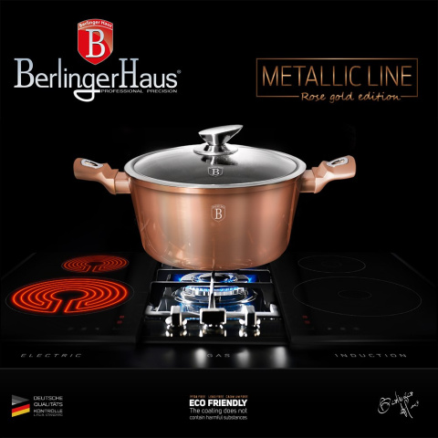 GARNEK 2.5L 20CM BERLINGER HAUS METALLIC LINE ROSE GOLD BH-1514-N GARNEK 2.5L 20CM BERLINGER HAUS METALLIC LINE ROSE GOLD BH-1514-N