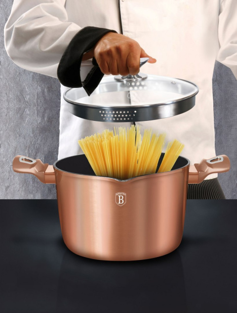 GARNEK DO MAKARONU 5.5L BERLINGER HAUS METALLIC LINE ROSE GOLD BH-1520-N GARNEK DO MAKARONU 5.5L BERLINGER HAUS METALLIC LINE ROSE GOLD BH-1520-N