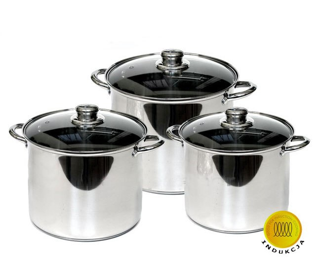 GARNKI PETERHOF STOCK POT 6 ELE 9.5L+7.5L+5.5L PH-15824 GARNKI PETERHOF STOCK POT 6 ELE 9.5L+7.5L+5.5L PH-15824