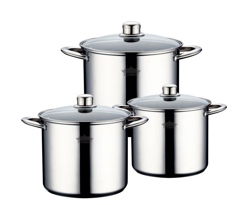 GARNKI PETERHOF STOCK POT 6 ELE 9.5L+7.5L+5.5L PH-15824 GARNKI PETERHOF STOCK POT 6 ELE 9.5L+7.5L+5.5L PH-15824