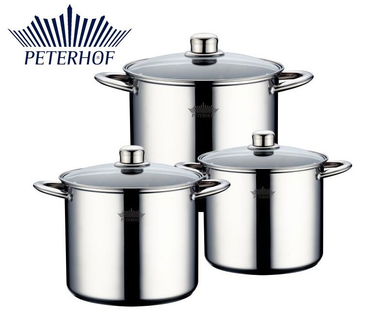 GARNKI PETERHOF STOCK POT 6 ELE 9.5L+7.5L+5.5L PH-15824 GARNKI PETERHOF STOCK POT 6 ELE 9.5L+7.5L+5.5L PH-15824