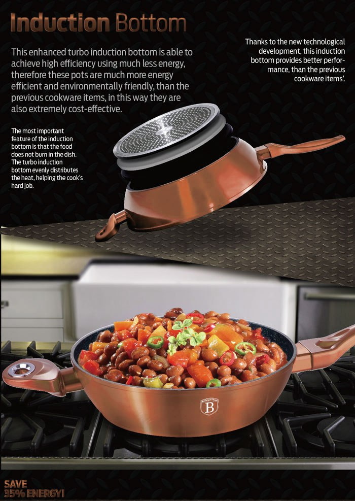 PATELNIA GRANITOWA 28CM BERLINGER HAUS METALLIC LINE ROSEGOLD BH-1518-N PATELNIA GRANITOWA 28CM BERLINGER HAUS METALLIC LINE ROSEGOLD BH-1518-N