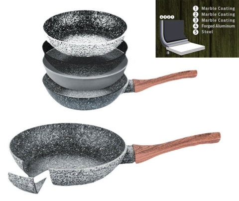 PATELNIA / WOK 24CM KiNGHOFF GRANIT WOOD KH-1170 / 1583 PATELNIA / WOK 24CM KiNGHOFF GRANIT WOOD KH-1170 / 1583
