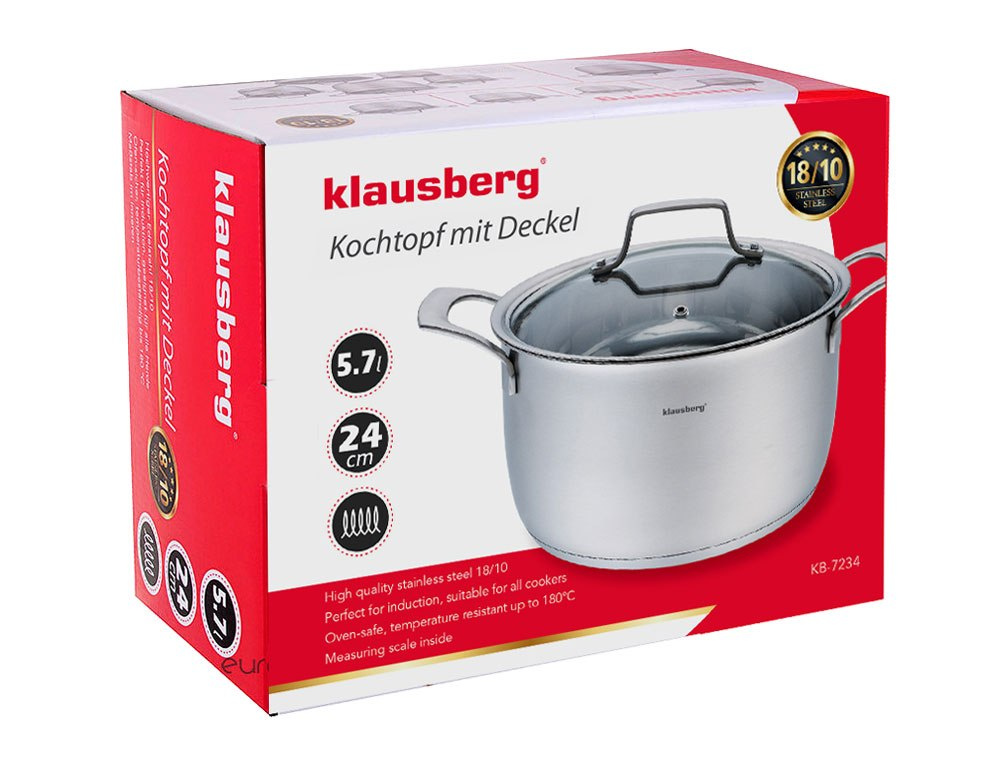 GARNEK 5.7L / 24CM KLAUSBERG PREMIUM 18/10 KB-7234 GARNEK 5.7L / 24CM KLAUSBERG PREMIUM 18/10 KB-7234