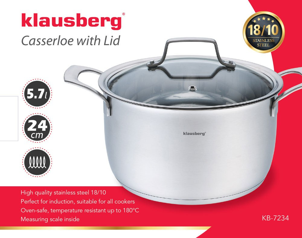 GARNEK 5.7L / 24CM KLAUSBERG PREMIUM 18/10 KB-7234 GARNEK 5.7L / 24CM KLAUSBERG PREMIUM 18/10 KB-7234