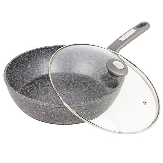 PATELNIA GRANITOWA GŁĘBOKA Z POKRYWKĄ 26CM KAMILLE KM-4276-GR PATELNIA GRANITOWA GŁĘBOKA Z POKRYWKĄ 26CM KAMILLE KM-4276-GR