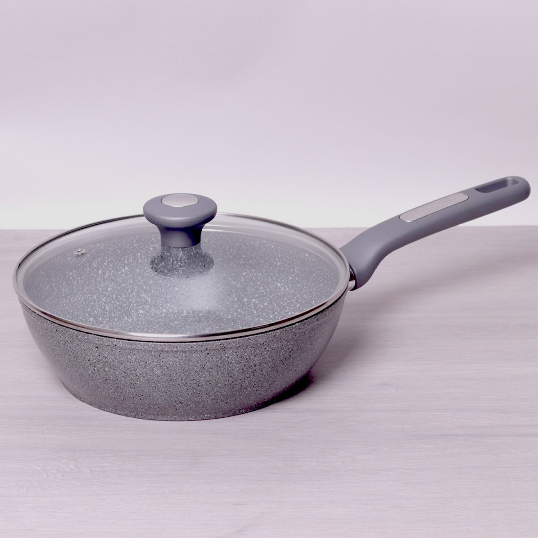 PATELNIA GRANITOWA GŁĘBOKA Z POKRYWKĄ 26CM KAMILLE KM-4276-GR PATELNIA GRANITOWA GŁĘBOKA Z POKRYWKĄ 26CM KAMILLE KM-4276-GR
