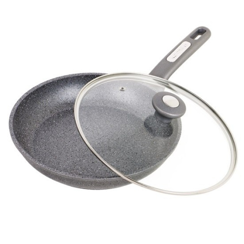 PATELNIA GRANITOWA Z POKRYWKĄ 28CM KAMILLE KM-4273-GR PATELNIA GRANITOWA Z POKRYWKĄ 28CM KAMILLE KM-4273-GR